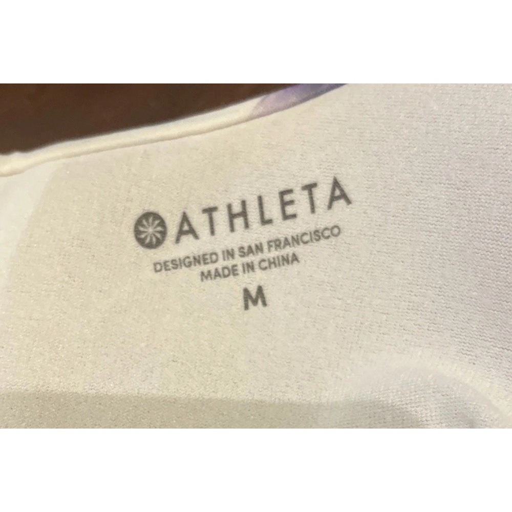 Athleta Abstract Graphic Print Bikini Padded Top Size Medium Blue & Pink - Picture 4 of 6
